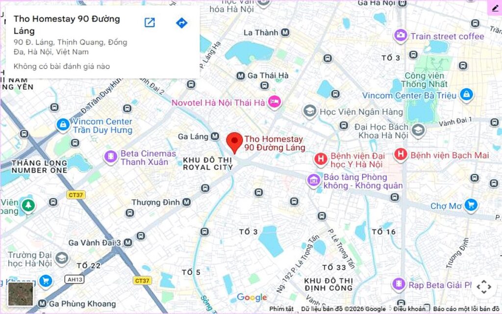 vị trí homestay 90 đường láng, đống đa, hà nội
